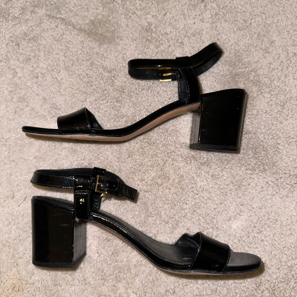 Tory Burch Black Leather Block Heels